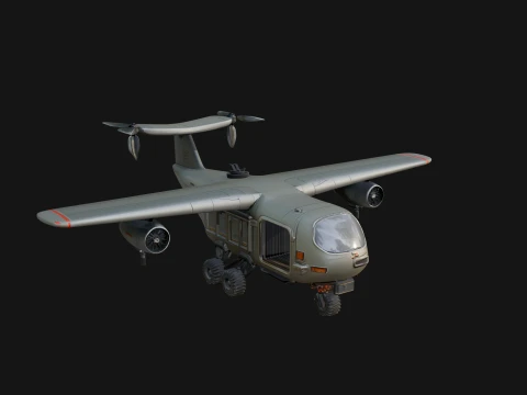 Sci Fi VTOL Craft Model Design 12 - 3D Print Model 3D Druckmodell