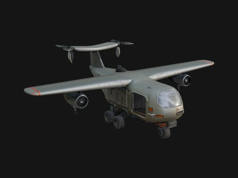 Sci Fi VTOL Craft Model Design 12 - 3D Print Model Modelo de impresión 3D