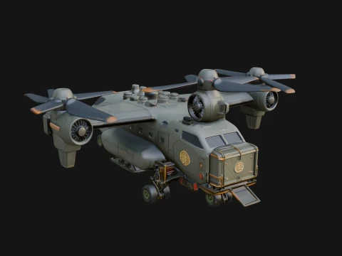 Sci Fi VTOL Craft Model Design 13 - 3D Print Model 3D Druckmodell