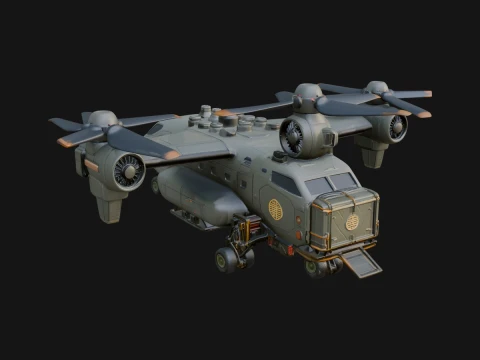 Sci Fi VTOL Craft Model Design 13 - 3D Print Model Modelo de impresión 3D