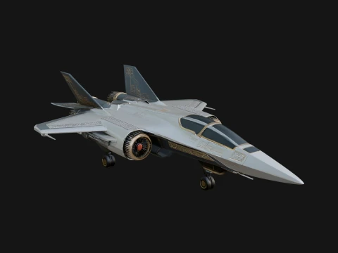 Sci Fi Fighter Craft Model Design 9 - 3D Print Model Modelo de Impressão 3D