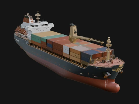 Container Ship Model Design 7 - 3D Print Model 3D Принт Модель