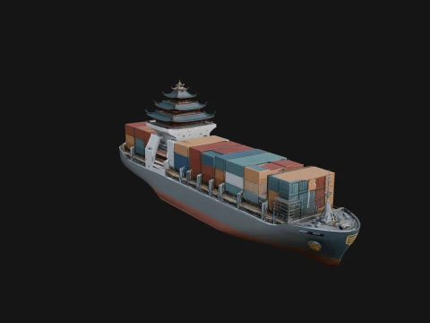 Container Ship Model Design 8 - 3D Print Model 3D Print Model