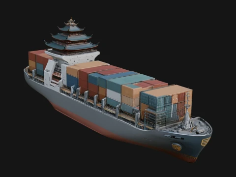 Container Ship Model Design 8 - 3D Print Model 3D printmodel
