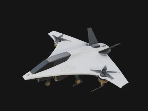 Sci Fi VTOL Craft Model Design 14 - 3D Print Model 3D Druckmodell