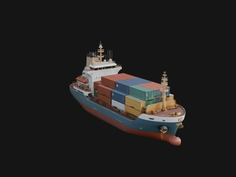 Container Ship Model Design 9 - 3D Print Model 3D Print Model