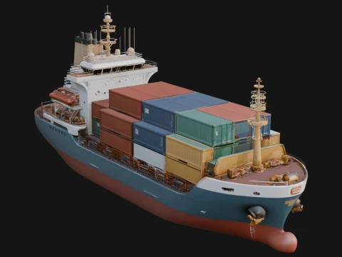 Container Ship Model Design 9 - 3D Print Model 3D printmodel