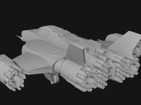 Sci Fi Fighter Craft Model Design 14 - 3D Print Model 3D Print Model