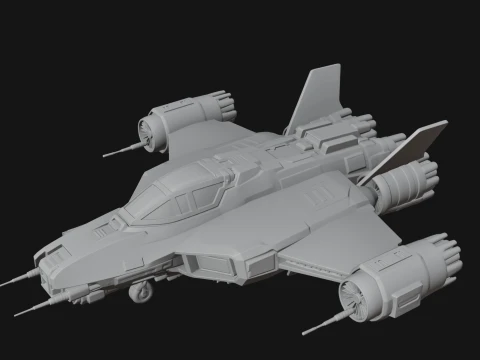 Sci Fi Fighter Craft Model Design 14 - 3D Print Model 3D Print Model