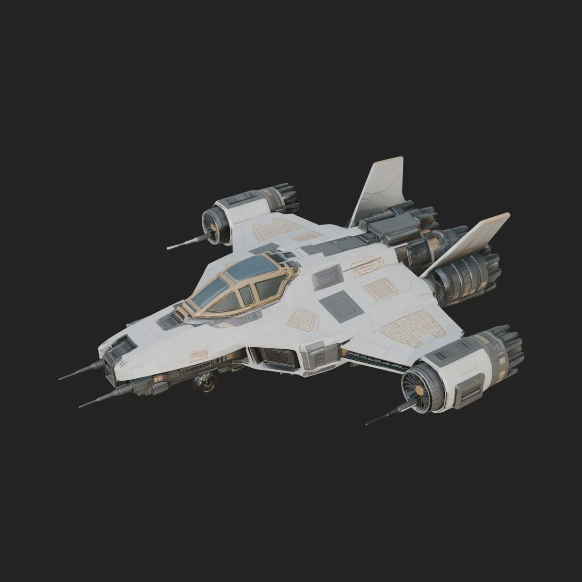Sci Fi Fighter Craft Model Design 14 - 3D Print Model 3D Print Model .c4d .max .obj .3ds .fbx .stl .blend 