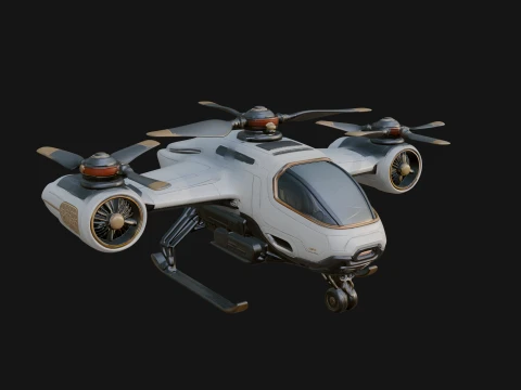Sci Fi VTOL Craft Model Design 15 - 3D Print Model 3D Druckmodell