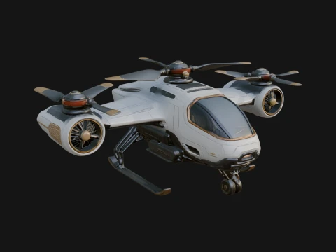 Sci Fi VTOL Craft Model Design 15 - 3D Print Model Modelo de impresión 3D