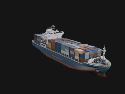Container Ship Model Design 10 - 3D Print Model 3D Print Model