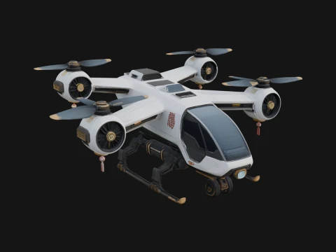 Sci Fi VTOL Craft Model Design 16 - 3D Print Model Modelo de impresión 3D