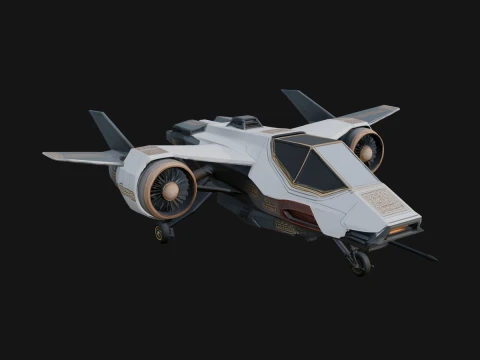 Sci Fi Fighter Craft Model Design 18 - 3D Print Model Modelo de Impressão 3D