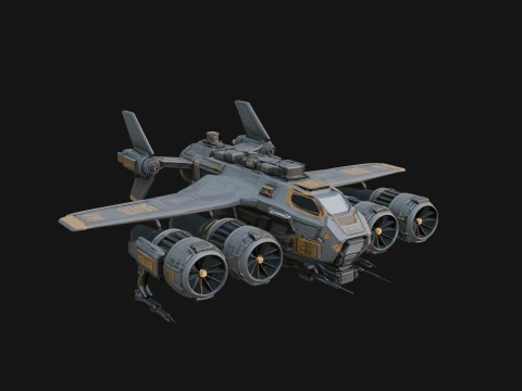 Sci Fi VTOL Craft Model Design 18 - 3D Print Model 3D Print Model
