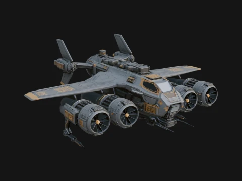 Sci Fi VTOL Craft Model Design 18 - 3D Print Model Modelo de impresión 3D