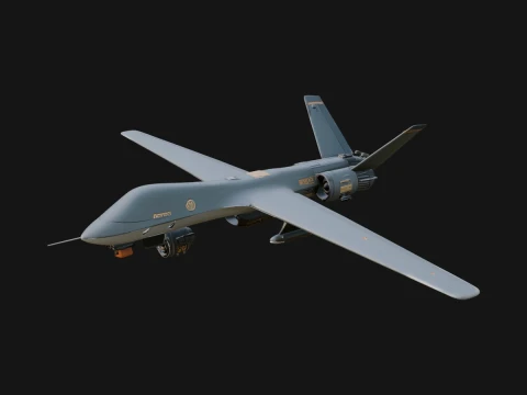 Military Drone Aircraft Model Design 11 - 3D Print Model Modelo de impresión 3D