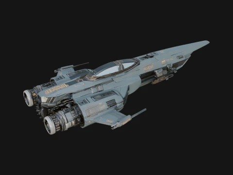 Sci Fi Fighter Craft Model Design 20 - 3D Print Model Modelo de Impressão 3D