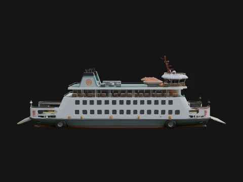 Ferry Ship Model Design 3 - 3D Print Model Modelo de Impressão 3D