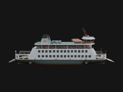Ferry Ship Model Design 3 - 3D Print Model Modelo de impresión 3D