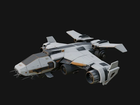 Sci Fi VTOL Craft Model Design 19 - 3D Print Model Modelo de Impressão 3D