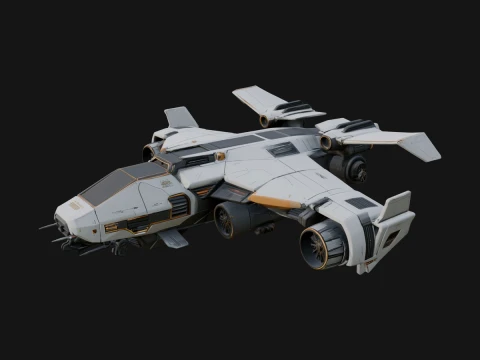 Sci Fi VTOL Craft Model Design 19 - 3D Print Model Modelo de impresión 3D