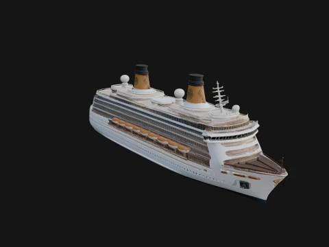 Cruise Ship Model Design 10 - 3D Print Model Modelo de Impressão 3D