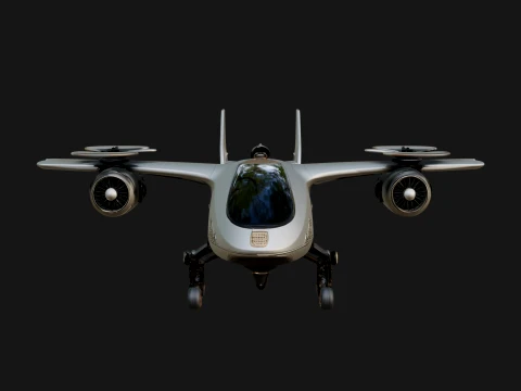 Sci Fi VTOL Craft Model Design 20 - 3D Print Model Modelo de Impressão 3D