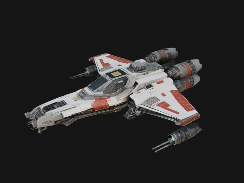 Sci Fi Fighter Craft Model Design 23 - 3D Print Model Modelo de Impressão 3D