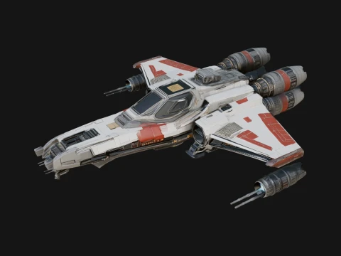 Sci Fi Fighter Craft Model Design 23 - 3D Print Model Modelo de Impressão 3D