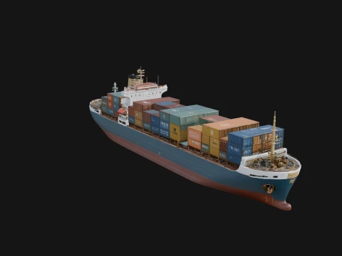 Container Ship Model Design 12 - 3D Print Model Modelo de Impressão 3D