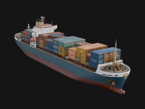 Container Ship Model Design 12 - 3D Print Model 3D printmodel