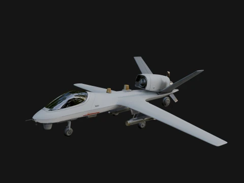 Military Drone Aircraft Model Design 14 - 3D Print Model Modelo de Impressão 3D