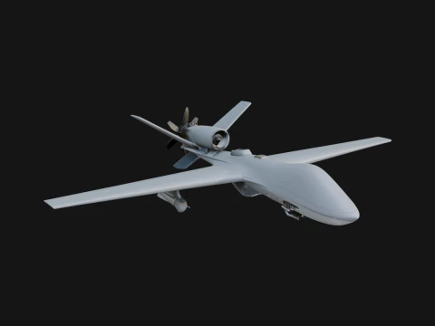 Military Drone Aircraft Model Design 15 - 3D Print Model Modelo de impresión 3D