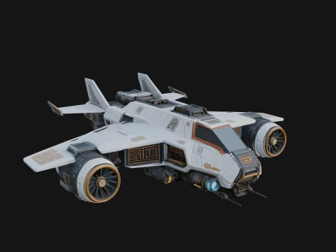 Sci Fi VTOL Craft Model Design 21 - 3D Print Model Modelo de Impressão 3D