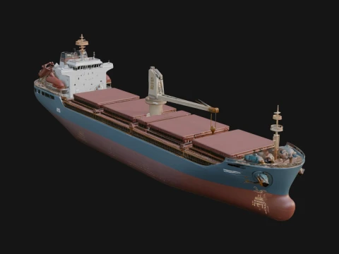 Bulk Carrier Ship Model Design 4 - 3D Print Model 3D Druckmodell