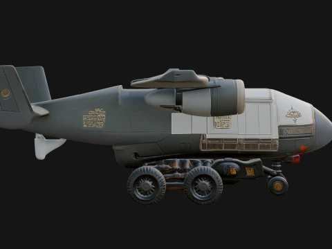 Sci Fi Transport Plane Model Design 6 - 3D Print Model 3D Print Model