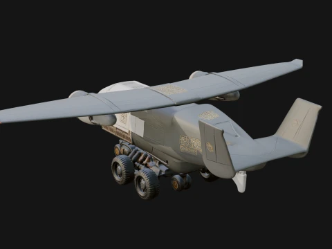 Sci Fi Transport Plane Model Design 6 - 3D Print Model 3D Print Model