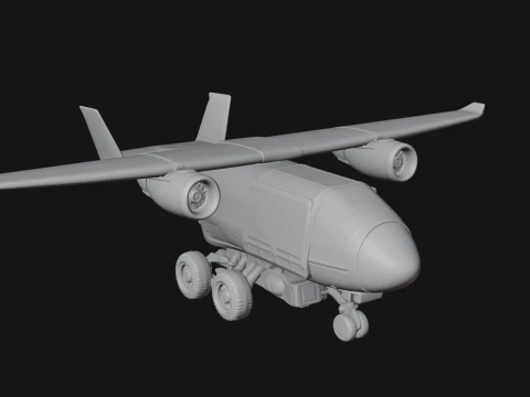 Sci Fi Transport Plane Model Design 6 - 3D Print Model 3D Print Model