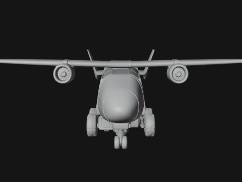 Sci Fi Transport Plane Model Design 6 - 3D Print Model 3D Print Model