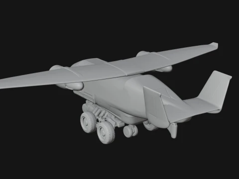 Sci Fi Transport Plane Model Design 6 - 3D Print Model 3D Print Model