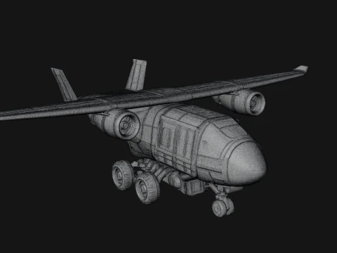 Sci Fi Transport Plane Model Design 6 - 3D Print Model 3D Print Model