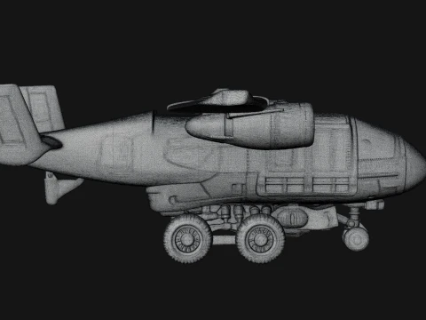 Sci Fi Transport Plane Model Design 6 - 3D Print Model 3D Print Model