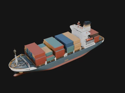 Container Ship Model Design 14 - 3D Print Model Modelo de Impressão 3D