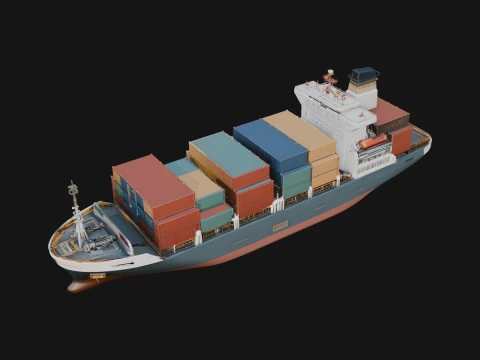 Modelontwerp van containerschepen 14 - 3D-printmodel 3D printmodel