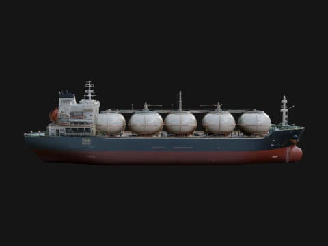 LNG Carrier Ship Model Design 7 - 3D Print Model Modelo de Impressão 3D