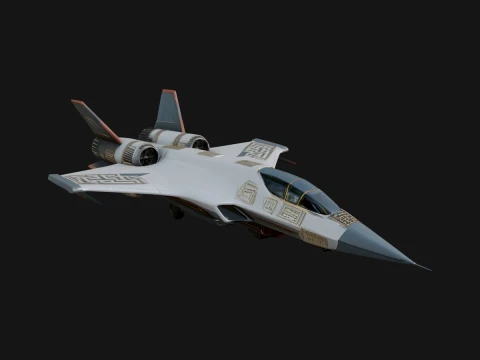 Sci Fi Fighter Craft Model Design 24 - 3D Print Model Modelo de Impressão 3D