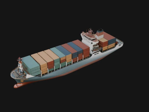 Container Ship Model Design 15 - 3D Print Model Modelo de Impressão 3D