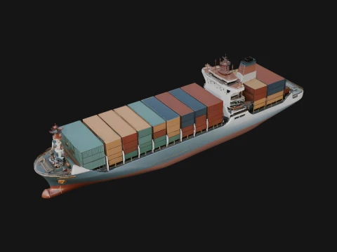 Modelontwerp van containerschepen 15 - 3D-printmodel 3D printmodel